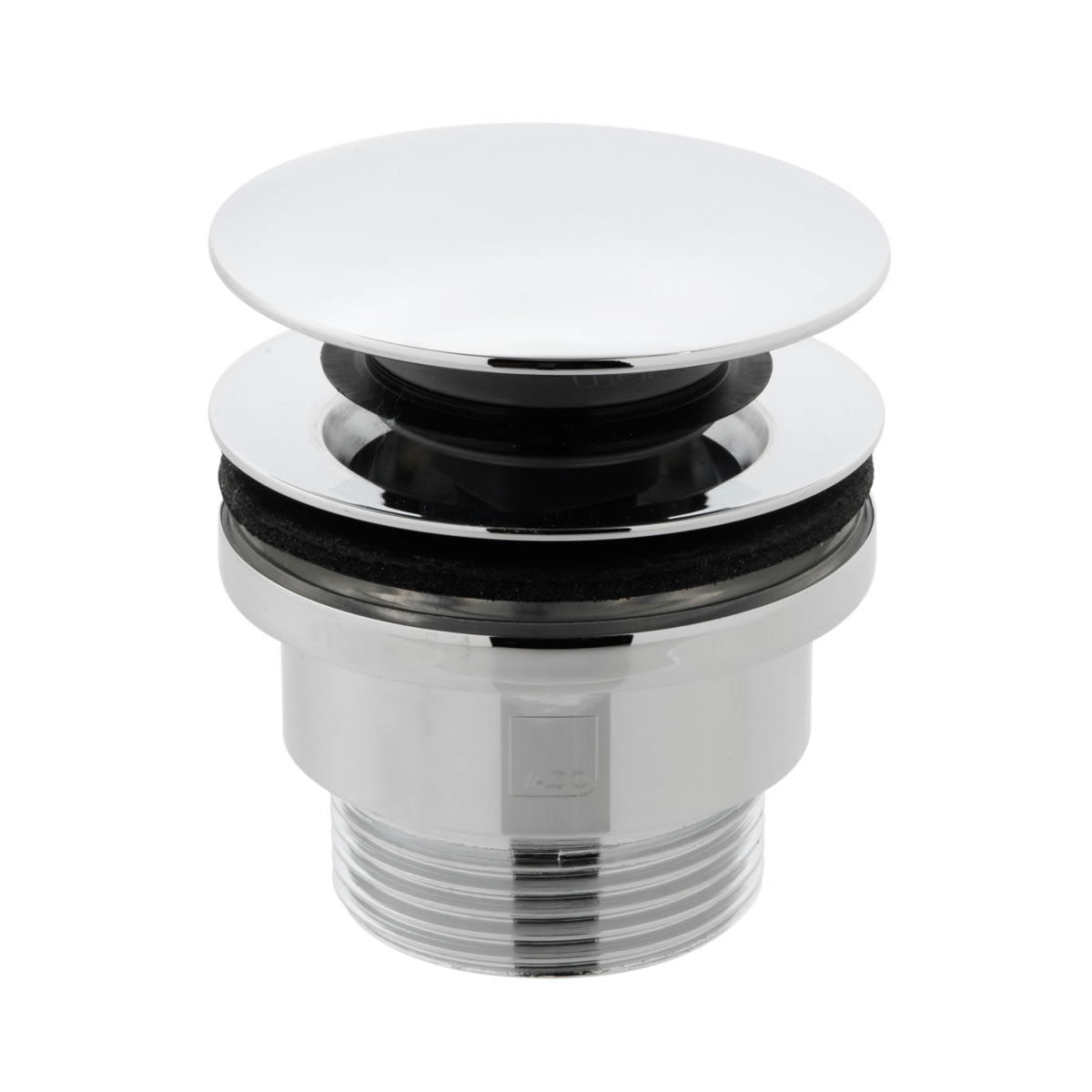 Chrome basin waste kit with click-clack stopper fitted to ceramic countertop basin – Bathtime UK