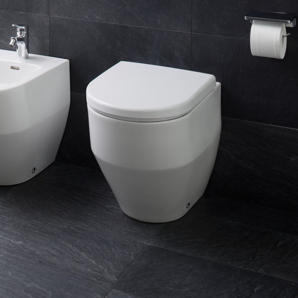 Gloss white back to wall toilet with concealed cistern – Bathtime UK