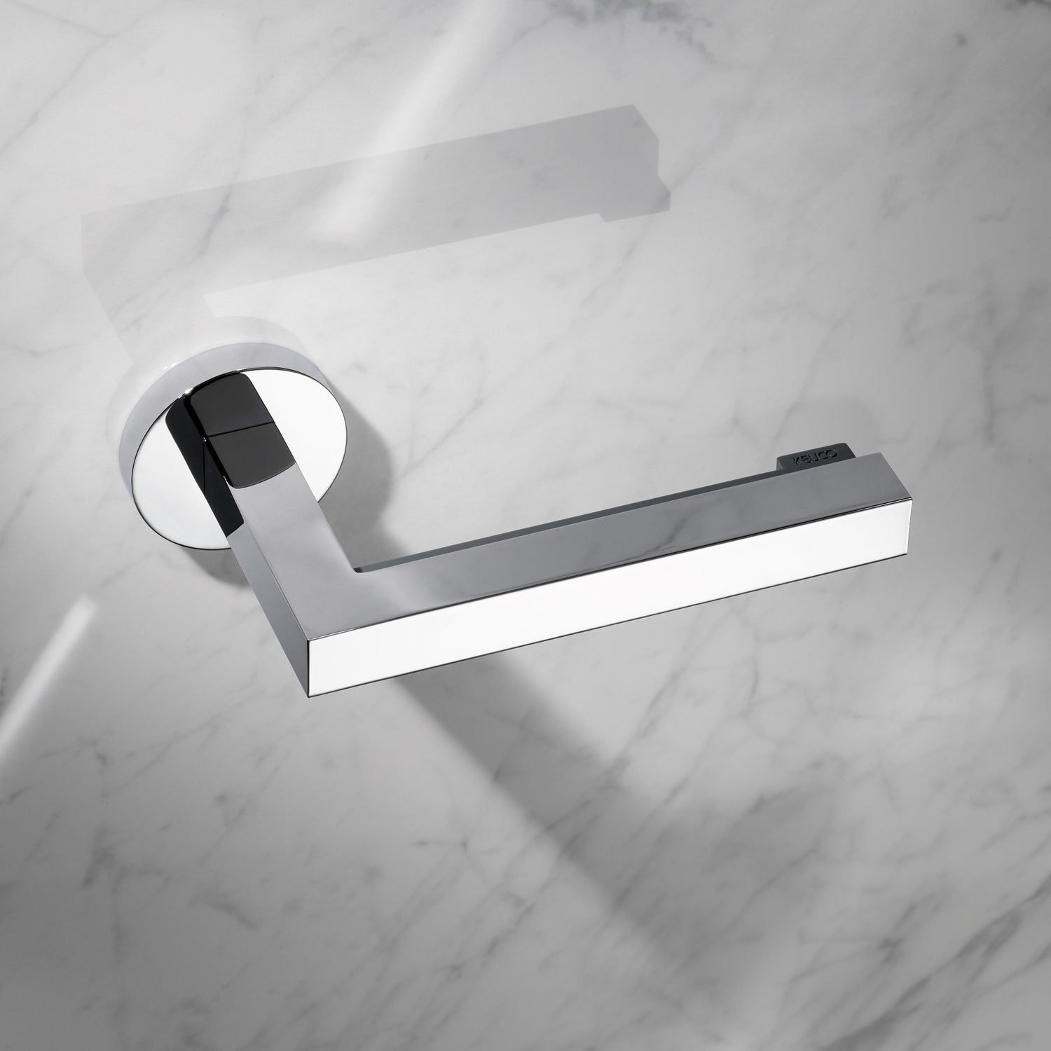 Chrome open-arm toilet roll holder with concealed fixing plate – Bathtime UK
