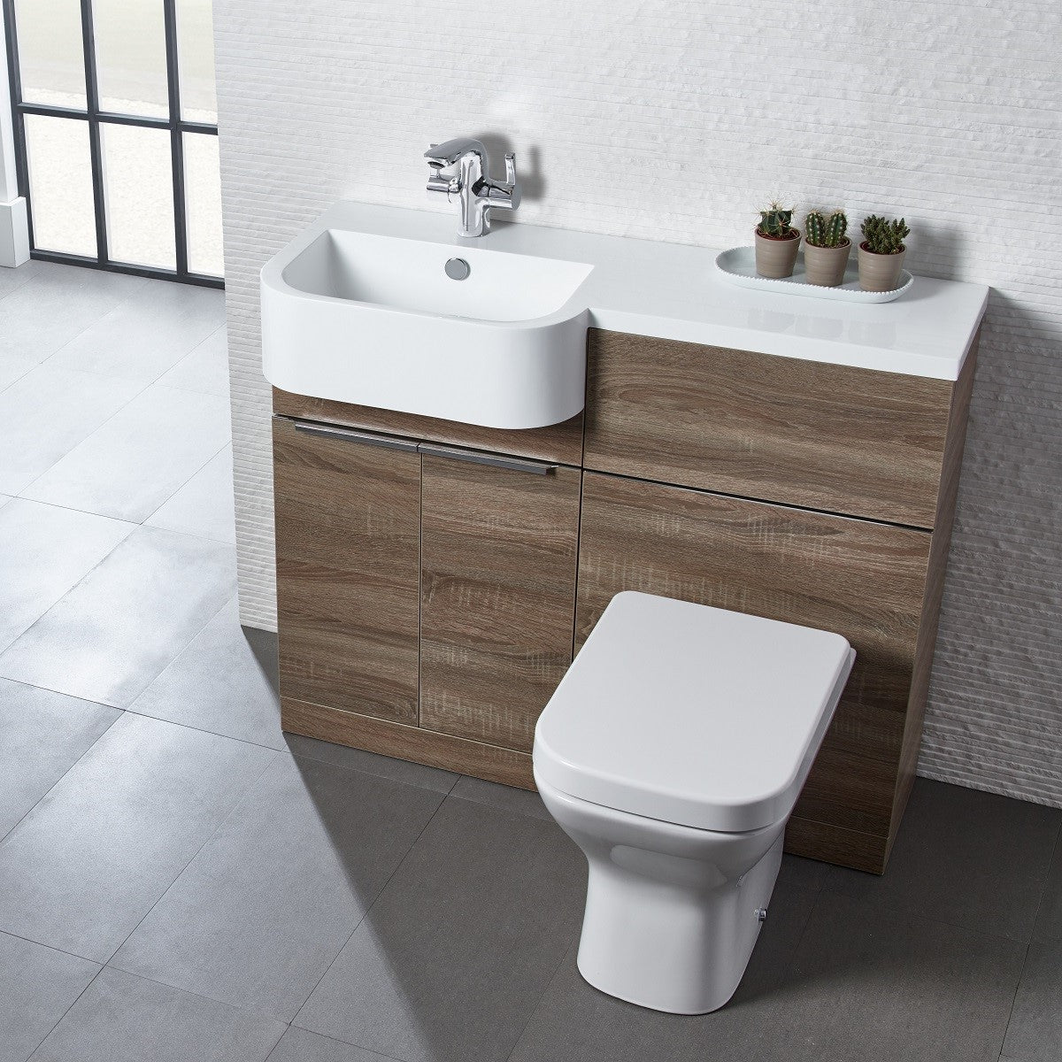 Gloss White 1200 mm Tavistock Match combination vanity unit with back-to-wall WC