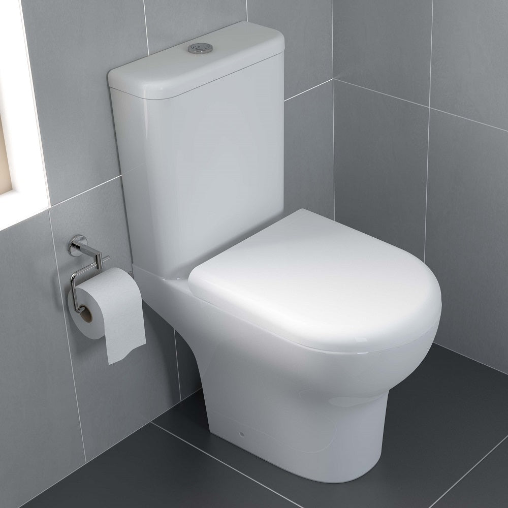 Comfort height toilet with soft-close seat and dual flush cistern – Bathtime UK