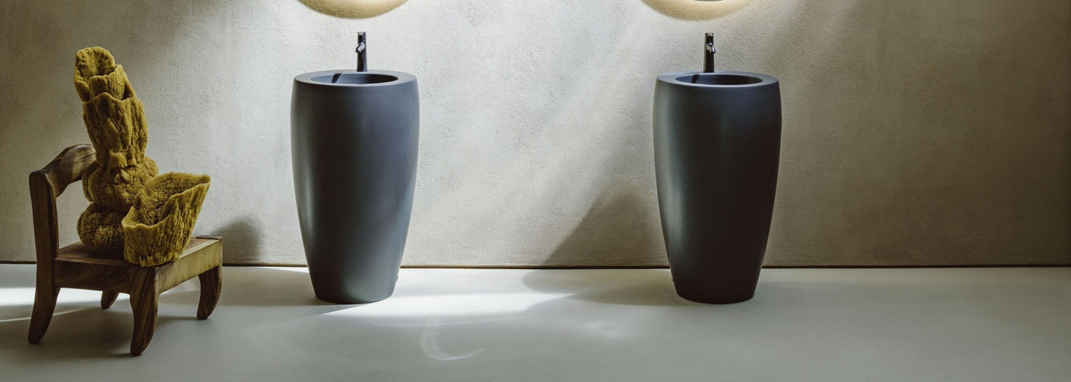 culptural freestanding basin with mixer tap – Bathtime UK