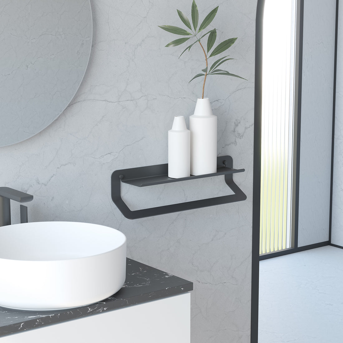 Sonia Quick Towel Rail & Shelf 45cm