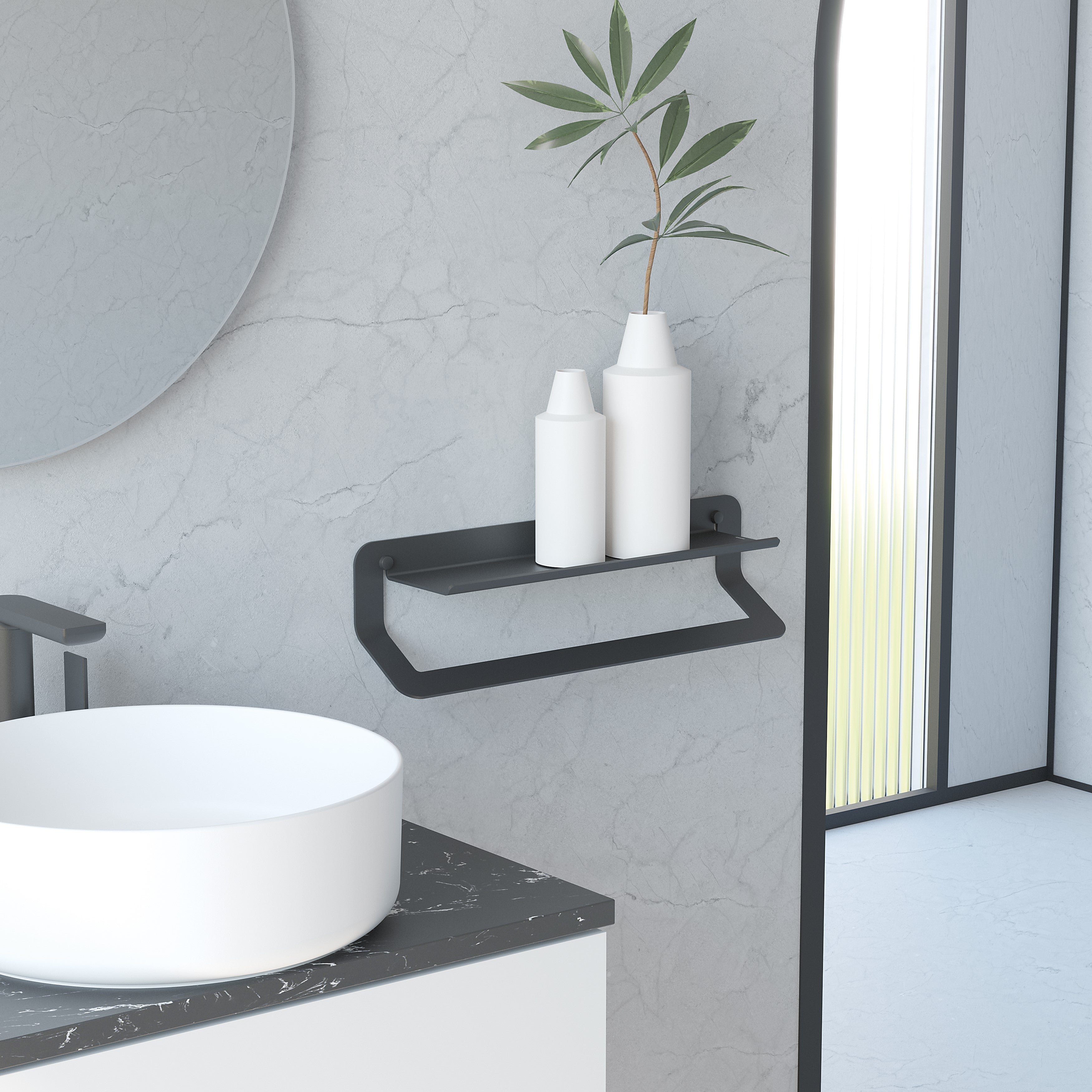 Sonia Quick Towel Rail & Shelf 45cm