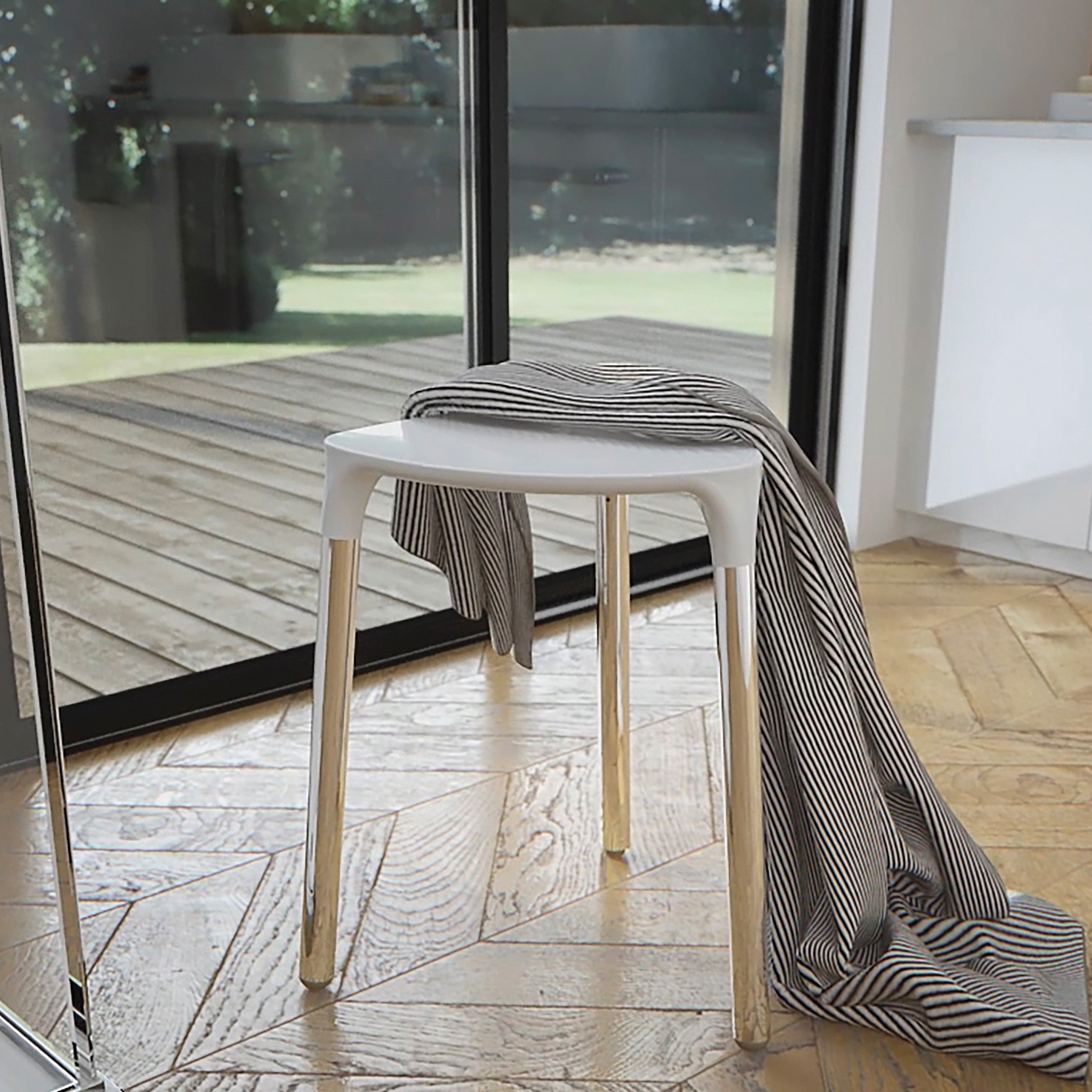 Gedy Yannis Stool - White/Chrome