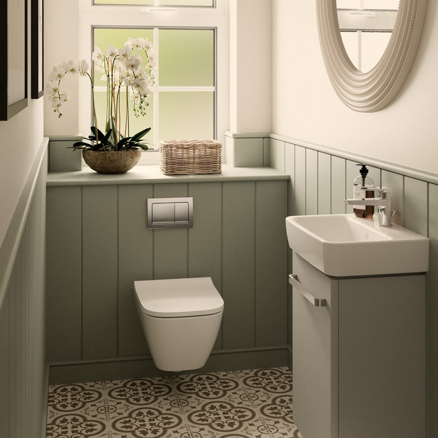 Geberit Duofix 82cm WC Frame with Alpha Concealed Cistern for Wall-hung WC incl Flush Plate