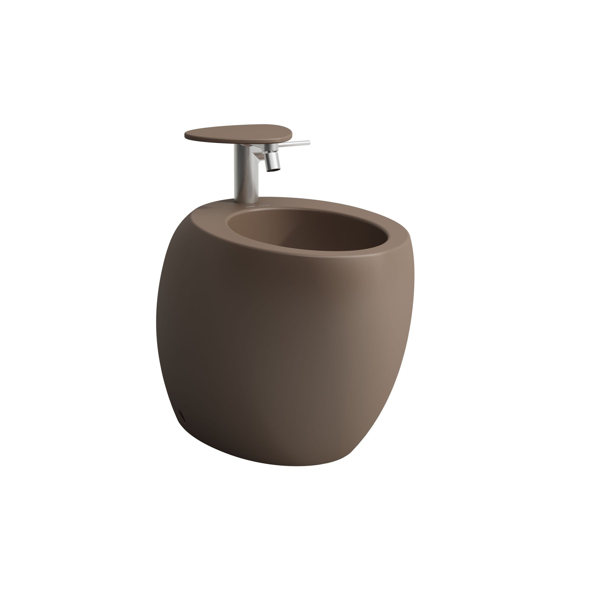Laufen Ilbagnoalessi One matt cafe floorstanding bidet with white background.