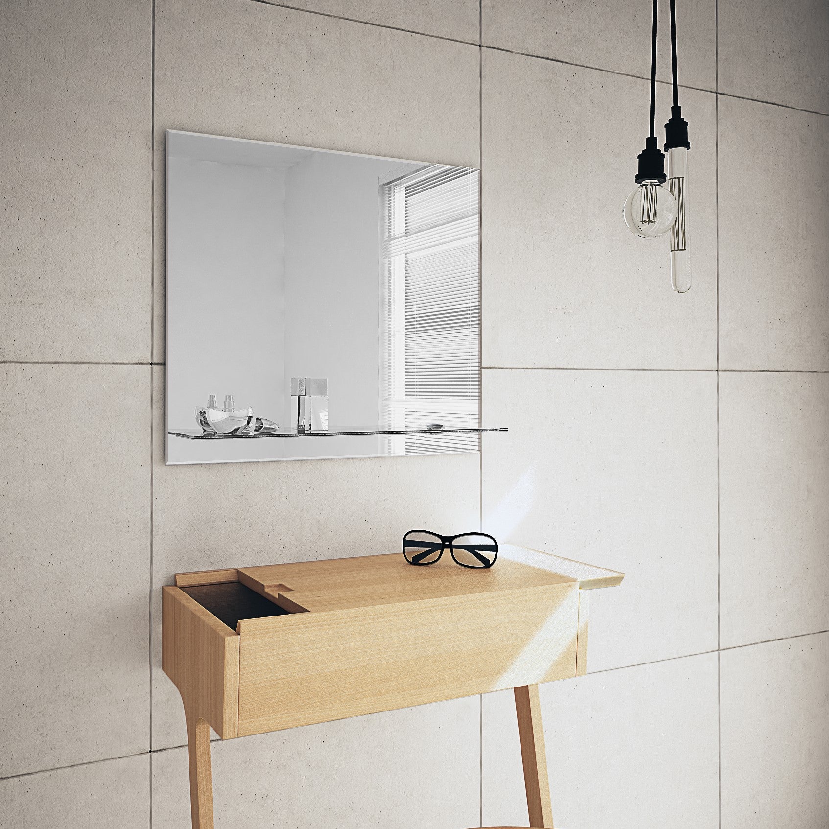 Origins Living Mirror Ledge Straight 50 - 55x50cm