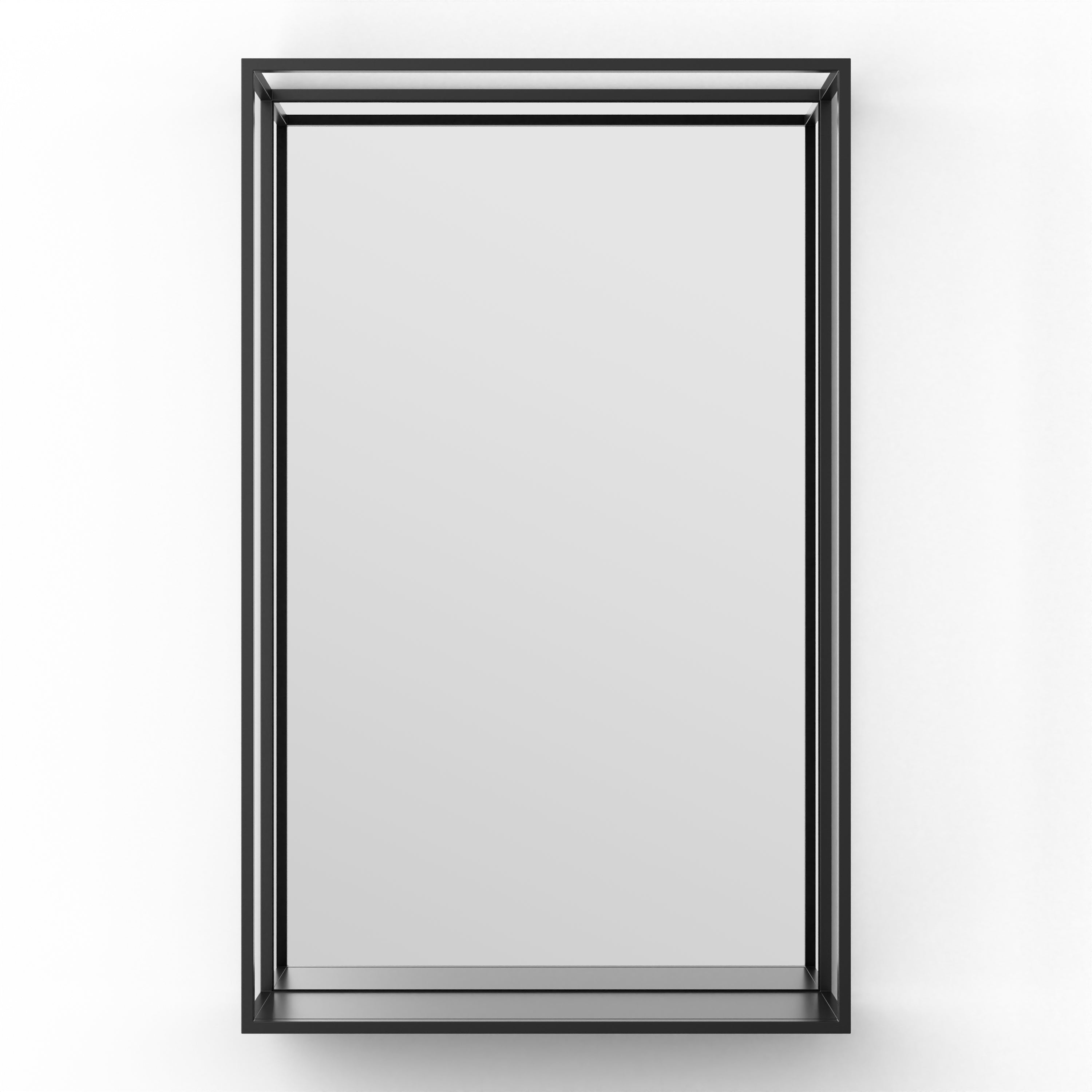 Origins Living Docklands Mirror With Shelf 50 Black - 50x80cm