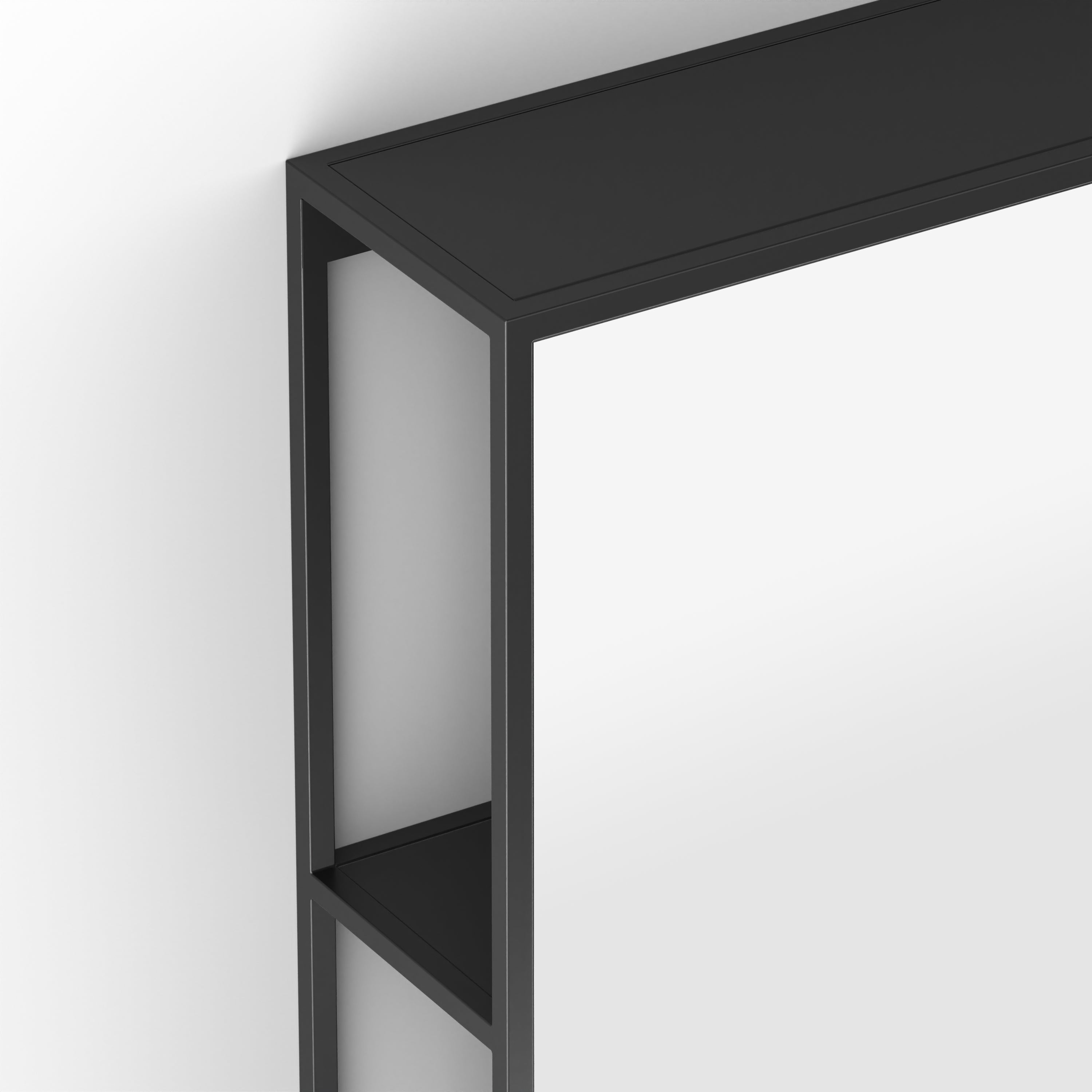 Origins Living Dockside Mirror With Open Shelving 50 Black - 50x80cm