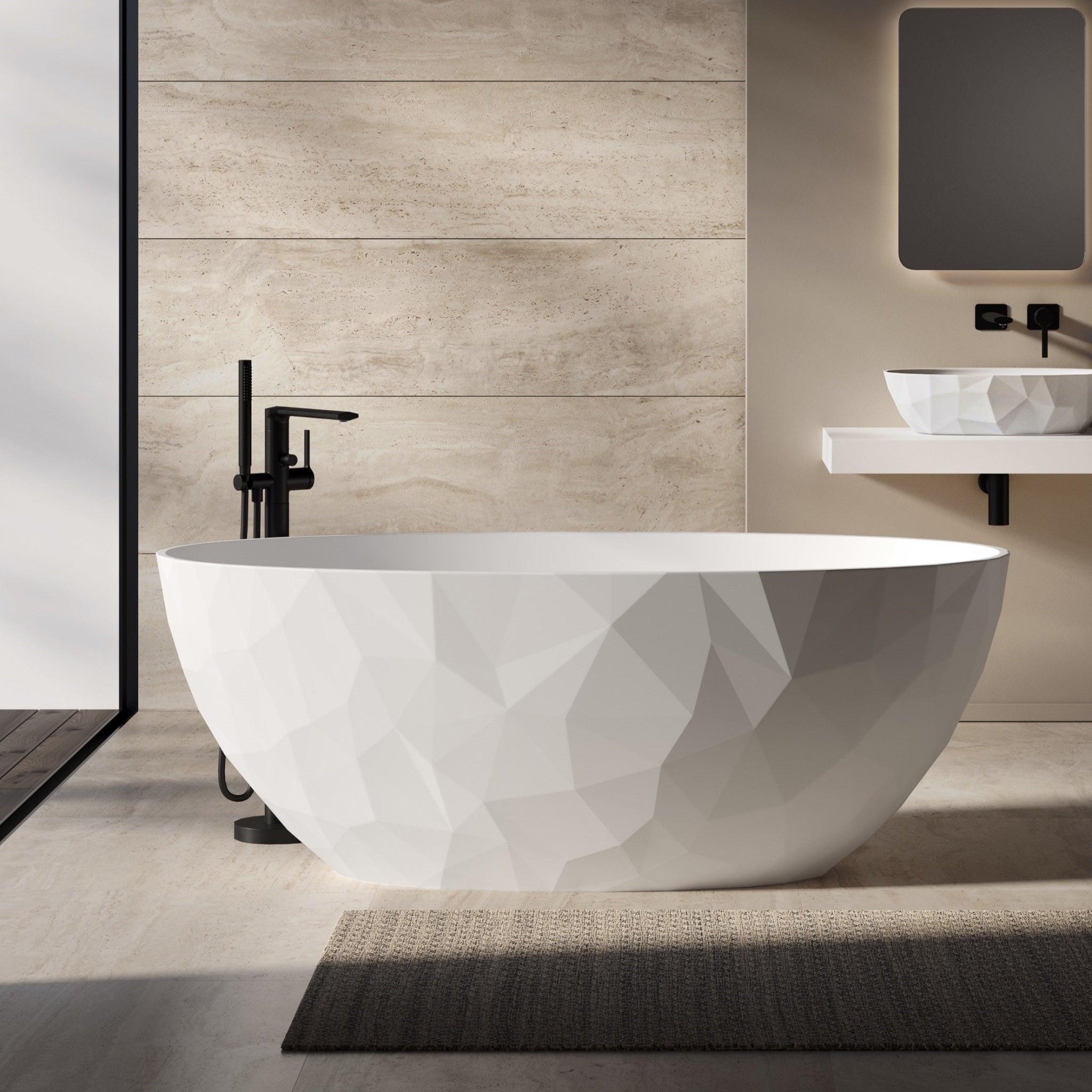Adamsez Geo Freestanding Bath - White