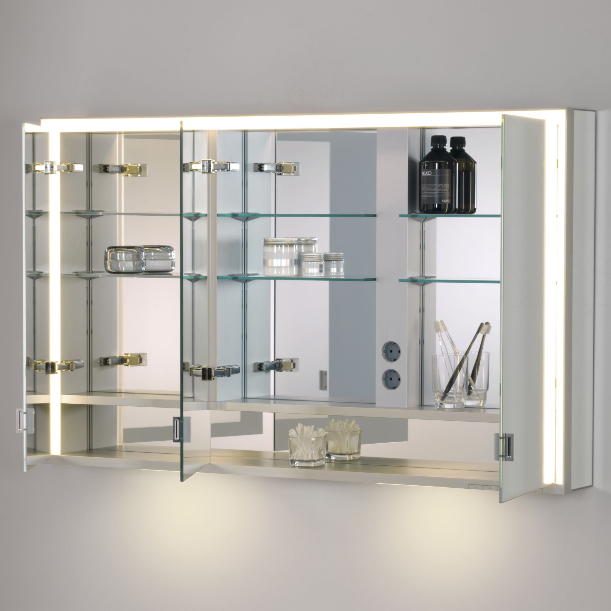 Keuco Royal Lumos Mirror cabinet triple-door wall-mounted - full length door