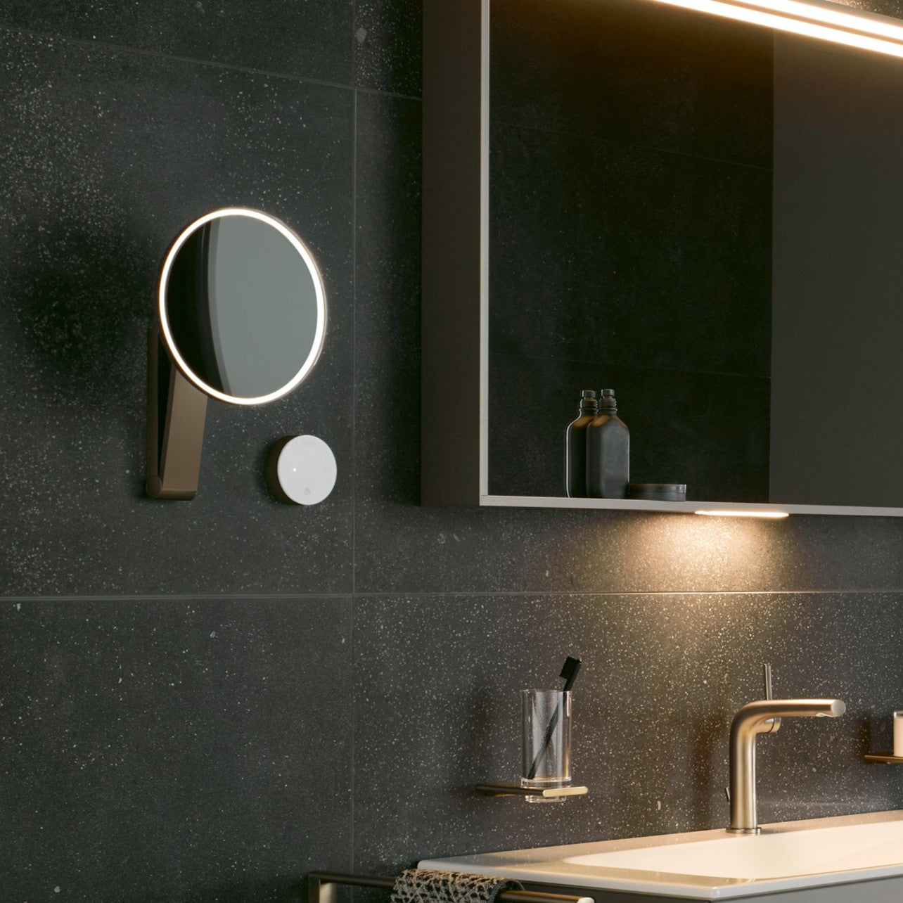Keuco Cosmetic mirror with glass control panel - 212mm