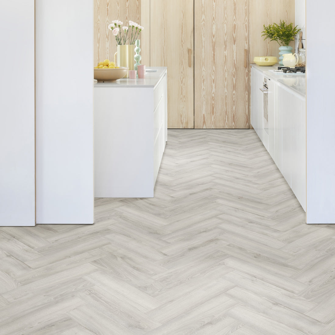Kompact KlickFloor - Herringbone Quercus Grey Oak (0.8M2)