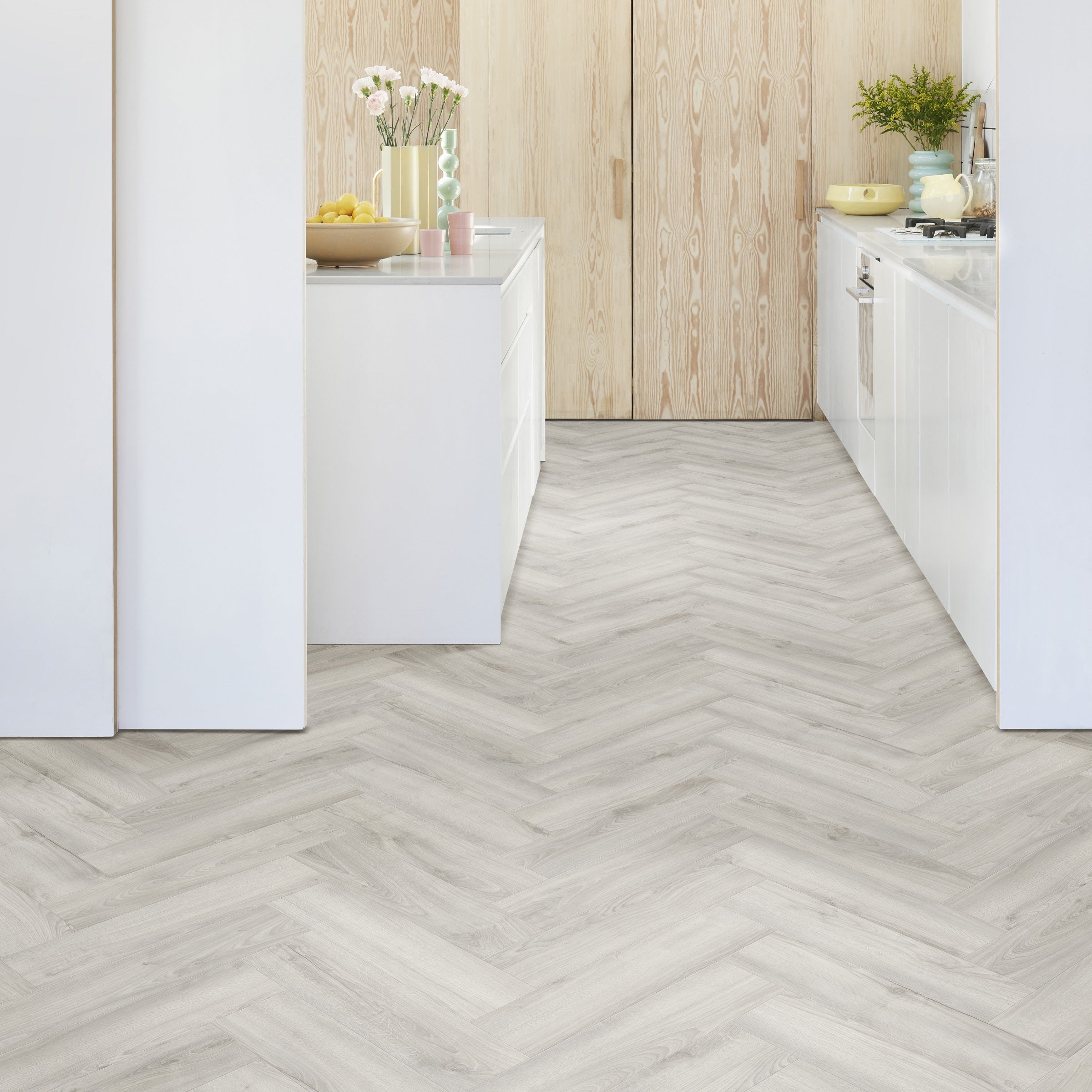 Kompact KlickFloor - Herringbone Quercus Grey Oak (0.8M2)