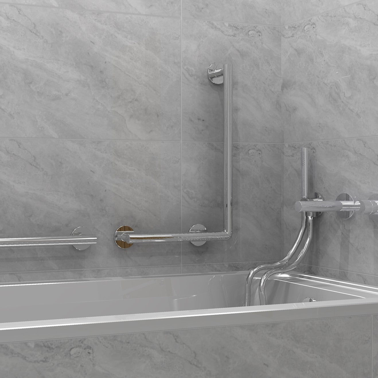 Keuco Plan Care Angle Bar 90 in bath tub setting