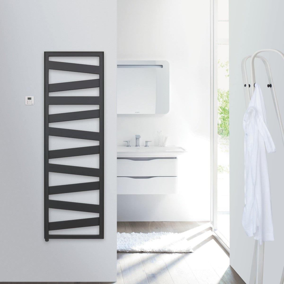 Zehnder Ribbon Towel Radiator - Matt Black