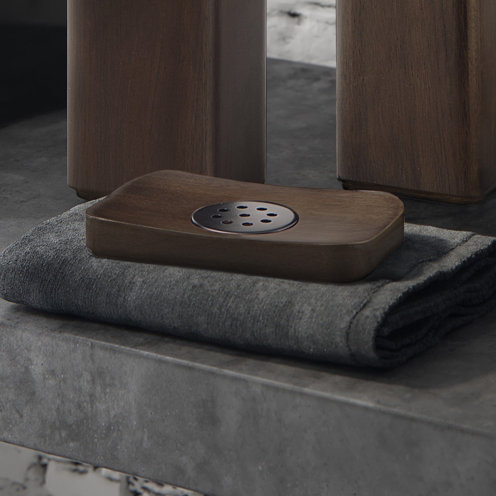 Gedy Dafne Soap Dish - Dark Bamboo