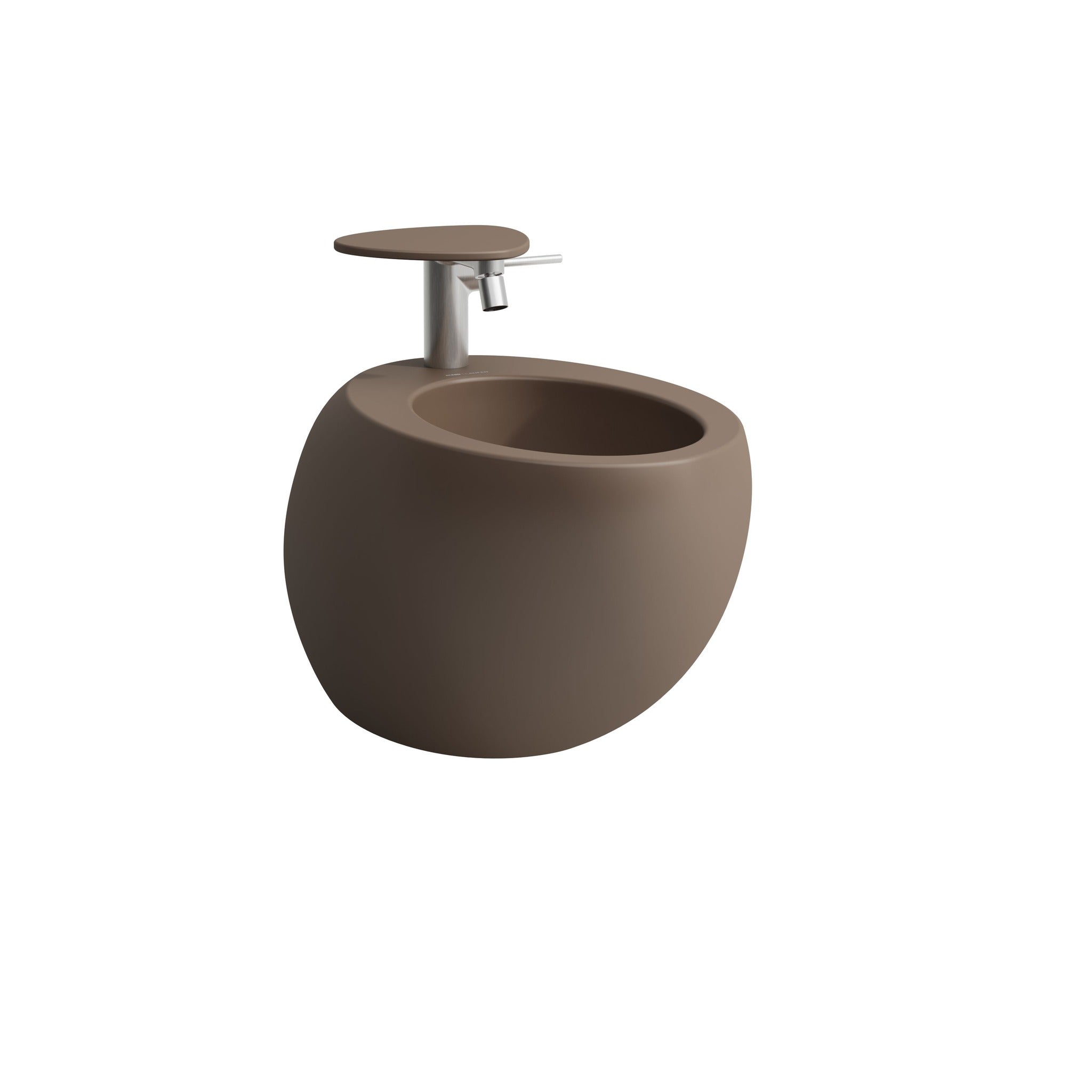 Laufen Ilbagnoalessi One matt cafe wall-hung bidet & wall-hung WC with white background