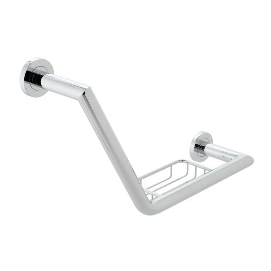 Vado Spa Angled Grab Rail with Basket - 465mm