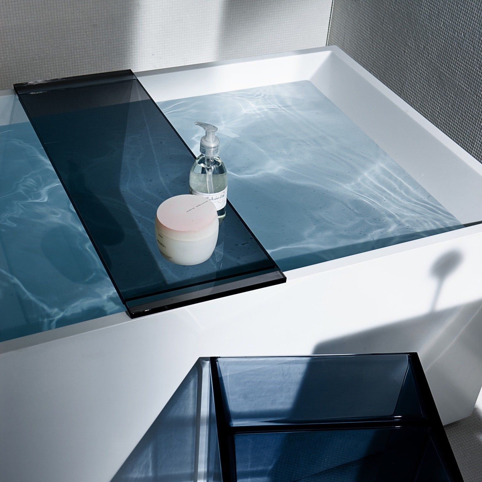 Laufen Kartell Square Corner Bath with L-Panel & LED Lighting
