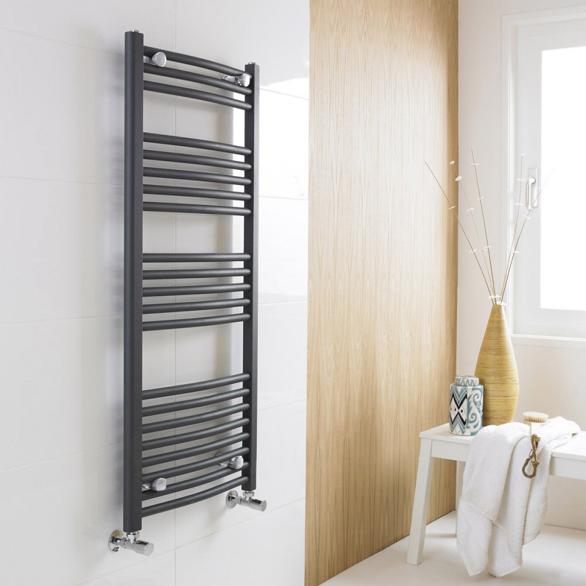 Straight Matt Anthracite Towel Radiator - Various Sizes