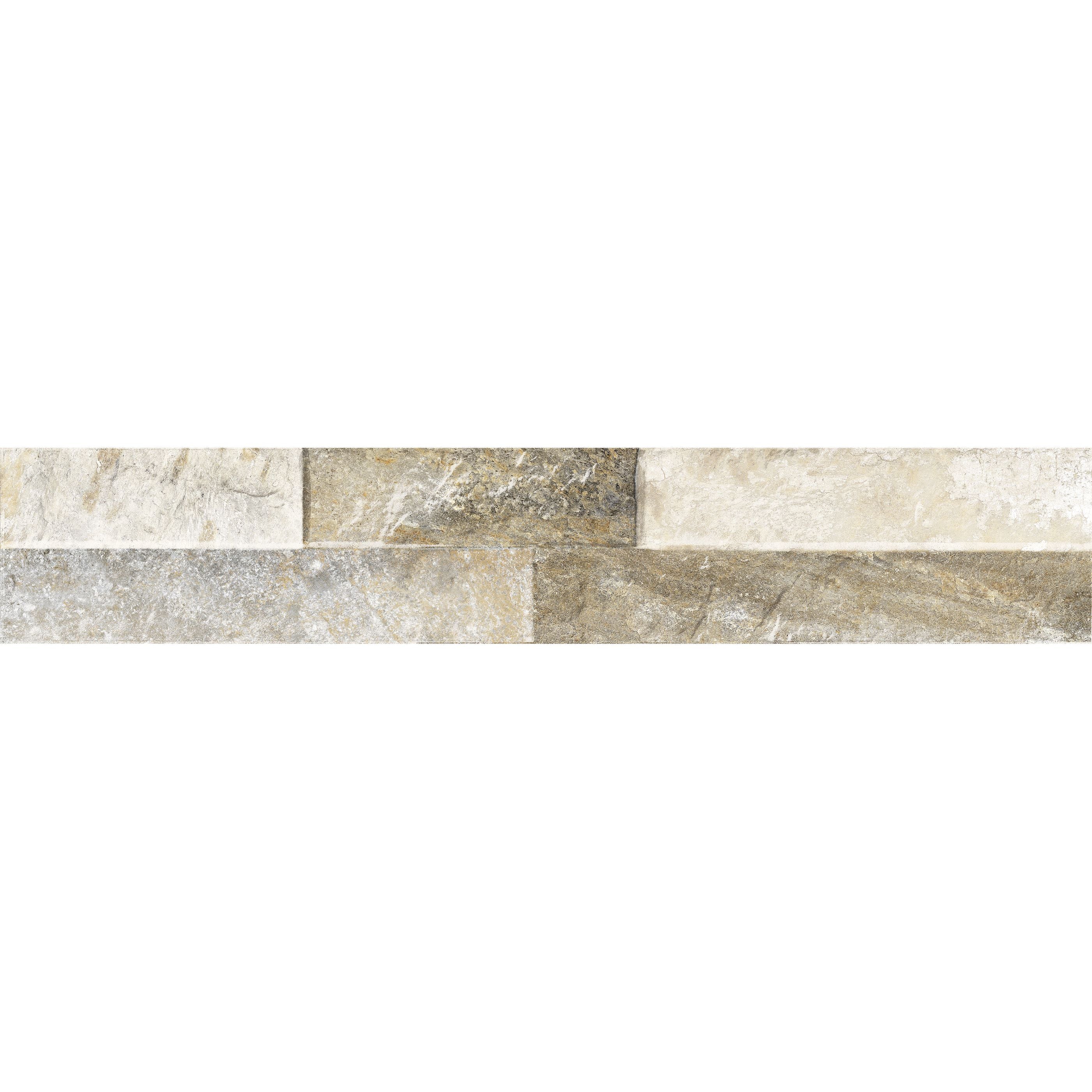 Chariot Beige Décor Wall Tile - 8 x 44.25cm