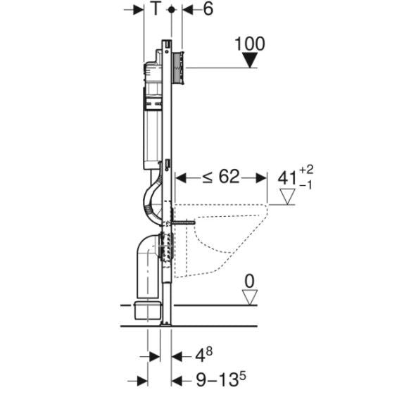 Geberit Duofix 112 cm WC Frame with Sigma Cistern for Wall Hung WC