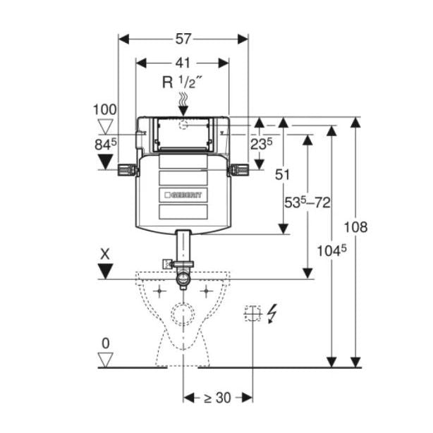 Geberit Sigma 12cm Concealed Dual Flush Cistern