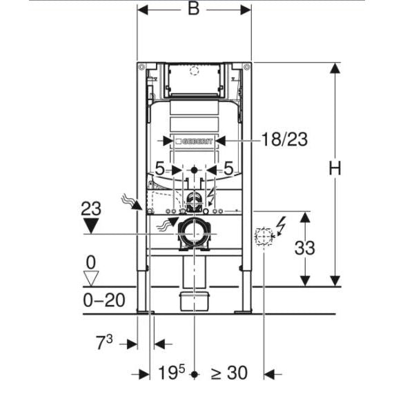 Geberit Duofix 98cm WC Frame with Sigma Cistern for Wall Hung WC