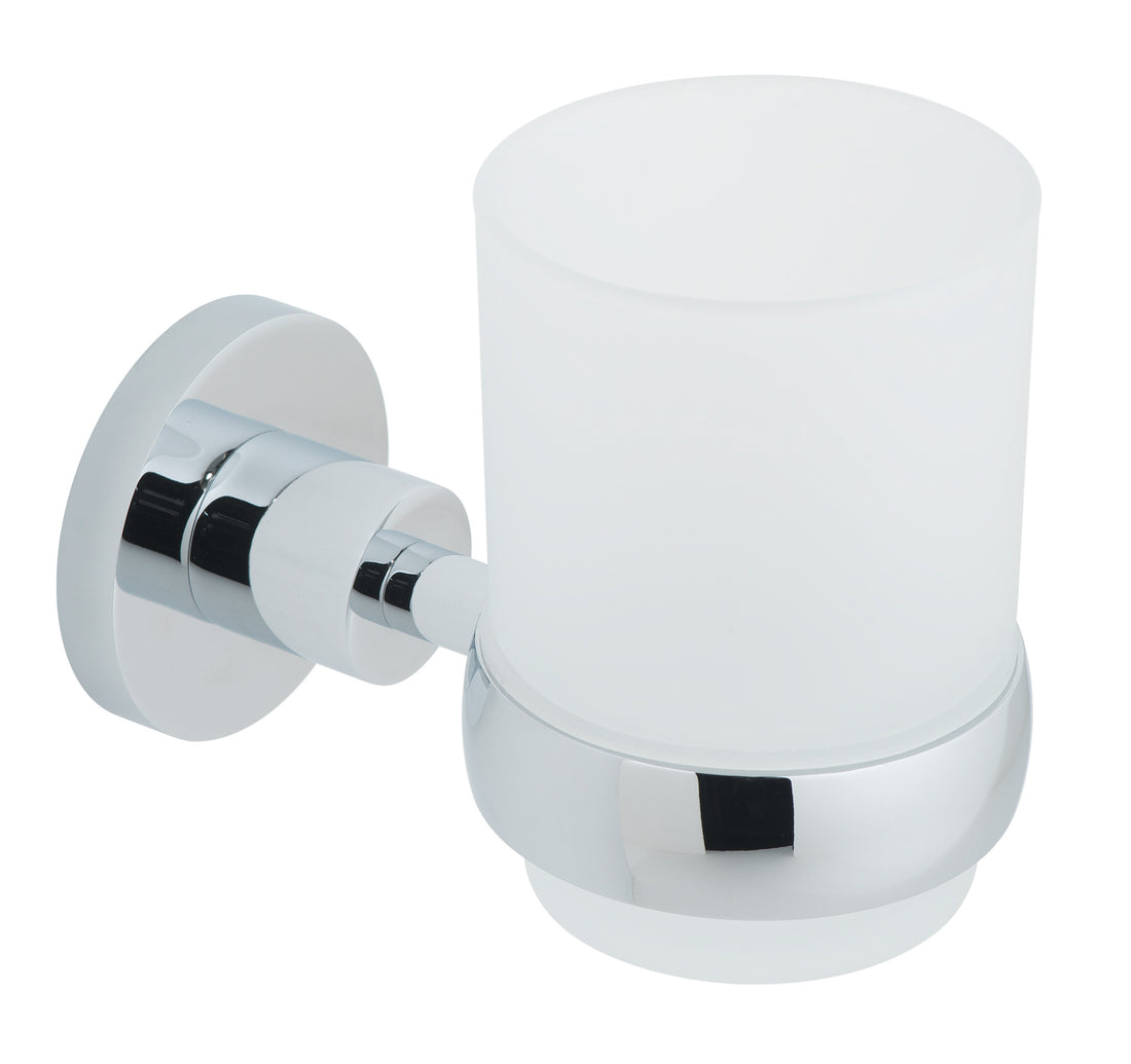 Vado Elements Frosted Glass Tumbler and Holder Wall Mounted