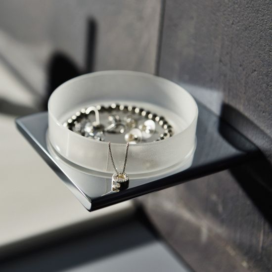 Keuco Edition 400 Shelf with Crystal Utensil Tray