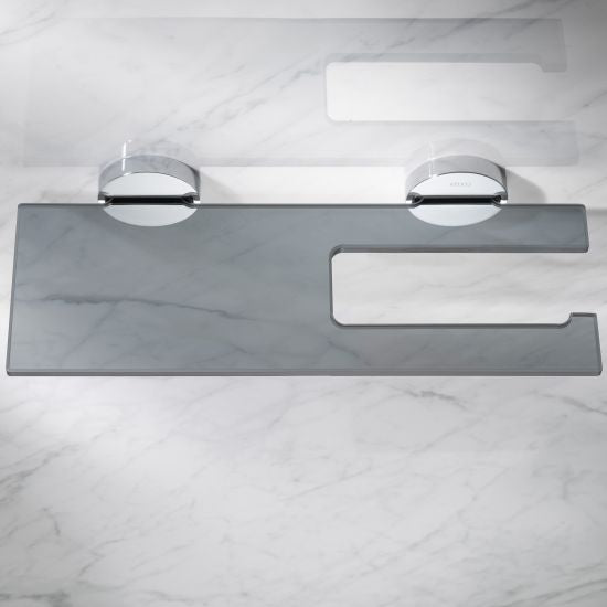 Keuco Edition 90 Toilet Paper Holder with Smoked Glass-Shelf