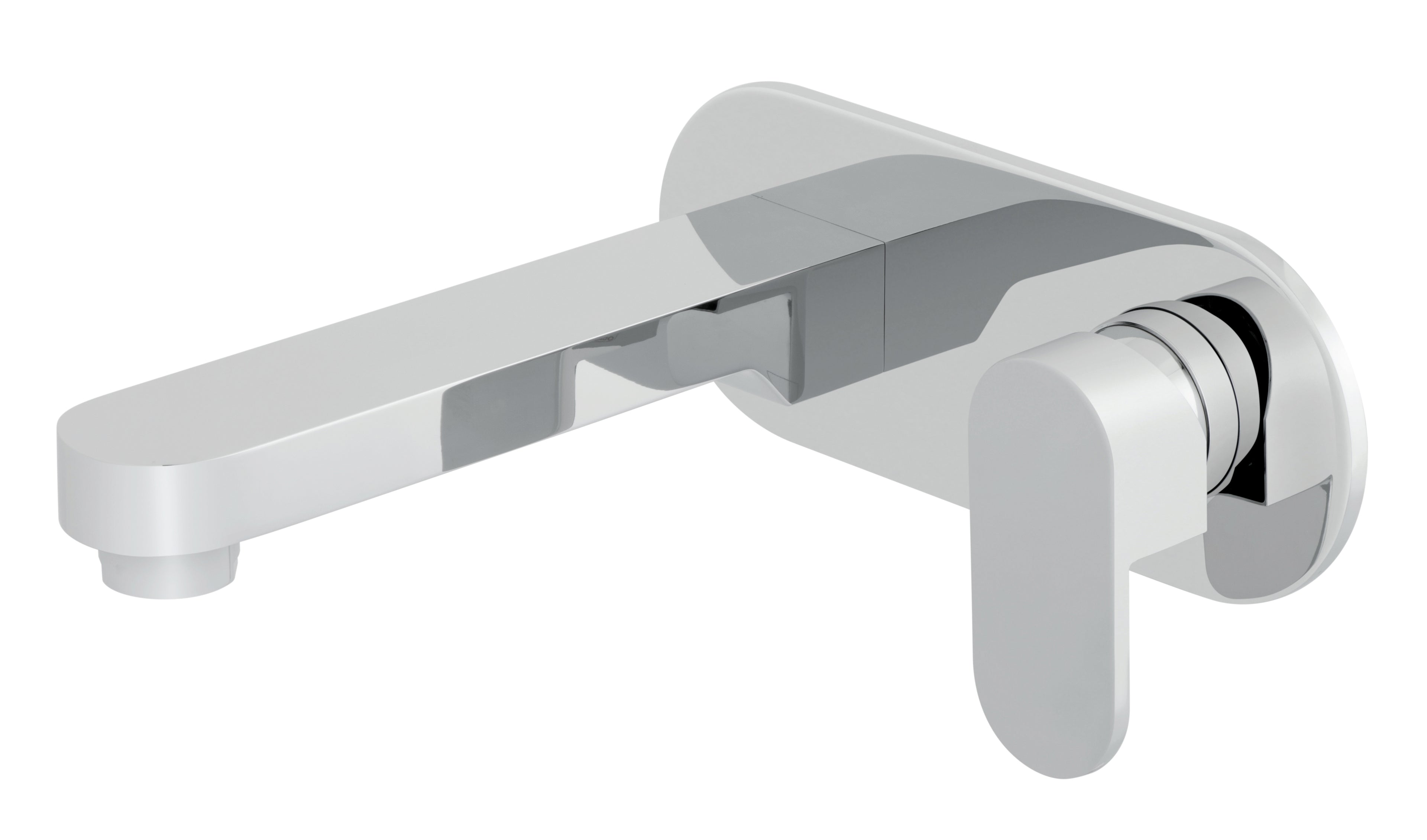 Vado Life 2 Hole Basin Mixer Single Lever with 200mm Spout Wall Mounted with Oval Back Plate