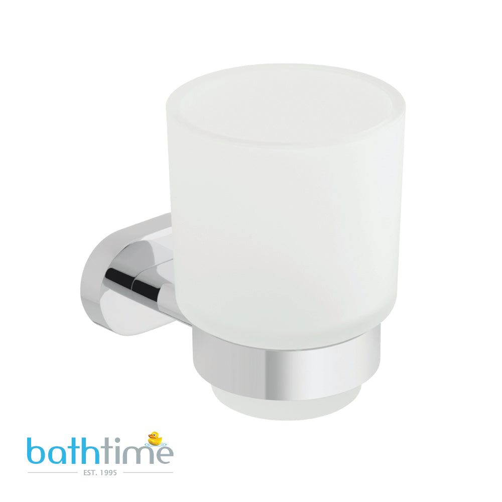 Vado Life Frosted Glass Tumbler and Holder Wall Mounted