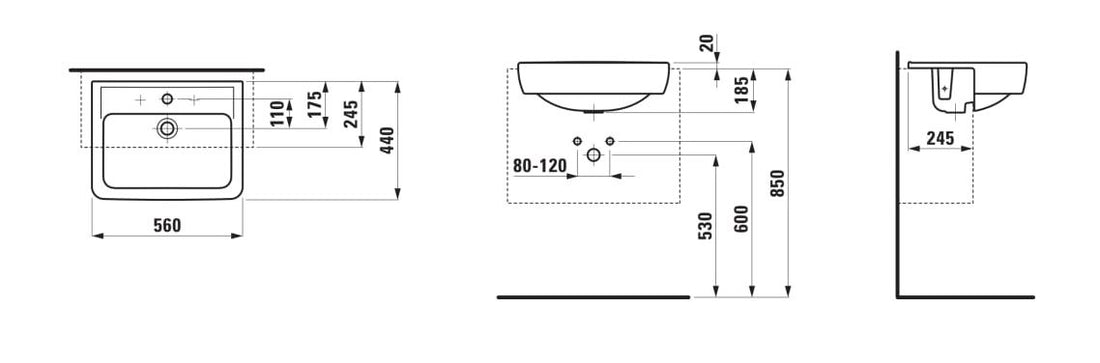 Laufen Pro Semi-Recessed Basin