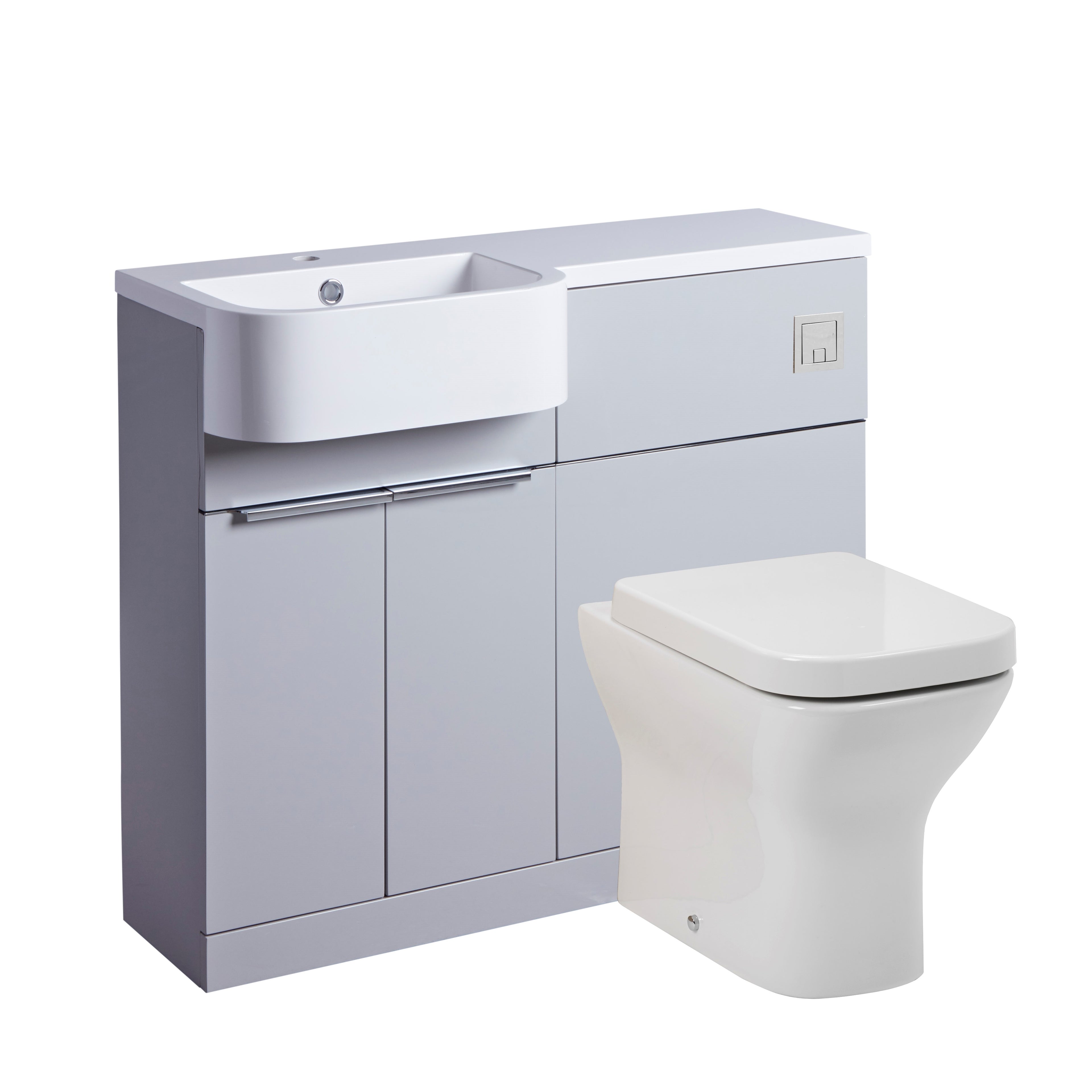 Tavistock Match 1000mm Combination Unit - Gloss Light Grey (L or R Hand)