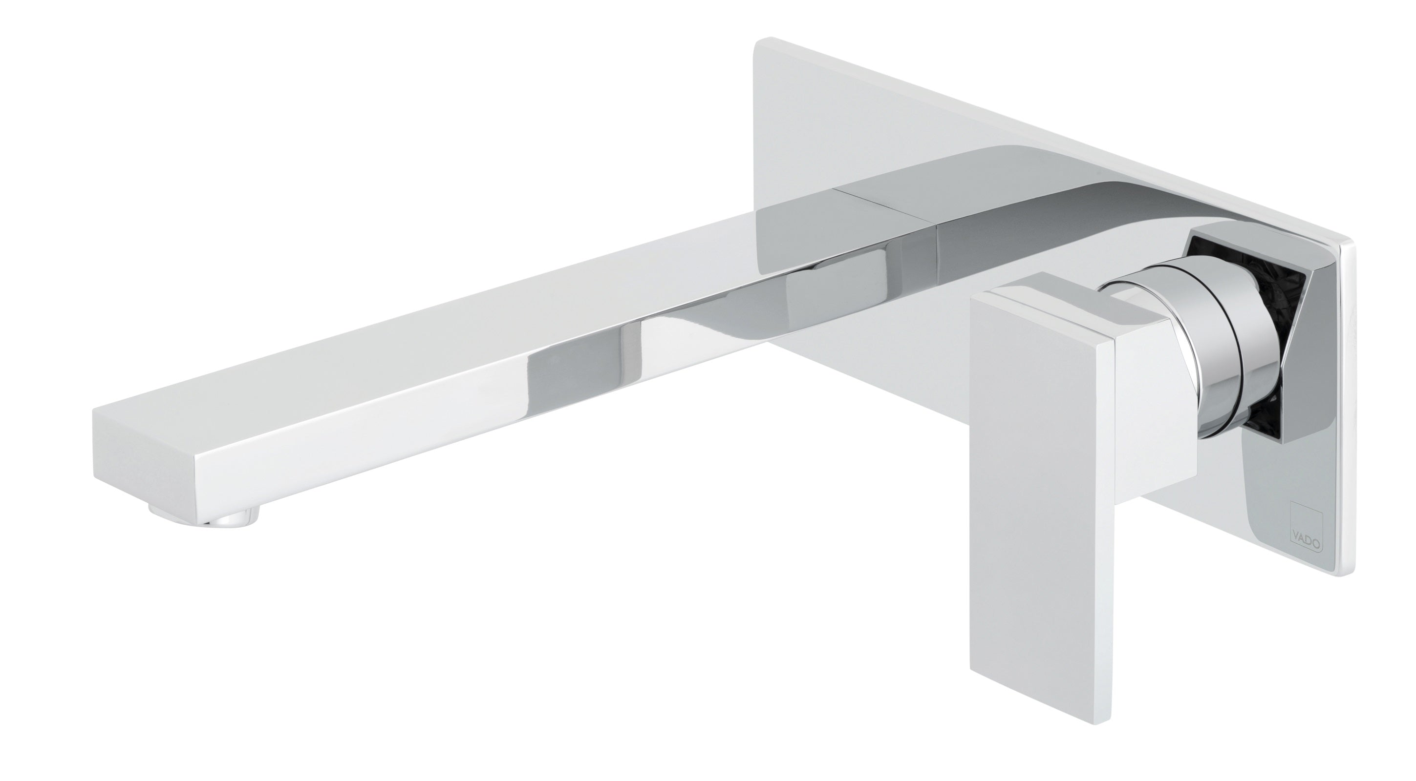 Vado Notion 2 Hole Basin Mixer with 220mm Spout Single Lever Wall Mounted with Rectangular Back Plate