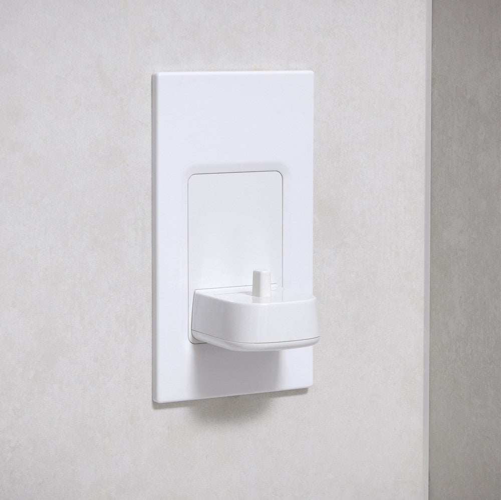 ProofVision In-Wall Electric Toothbrush Charger (Oral B & Braun) against white painted wall PV10P