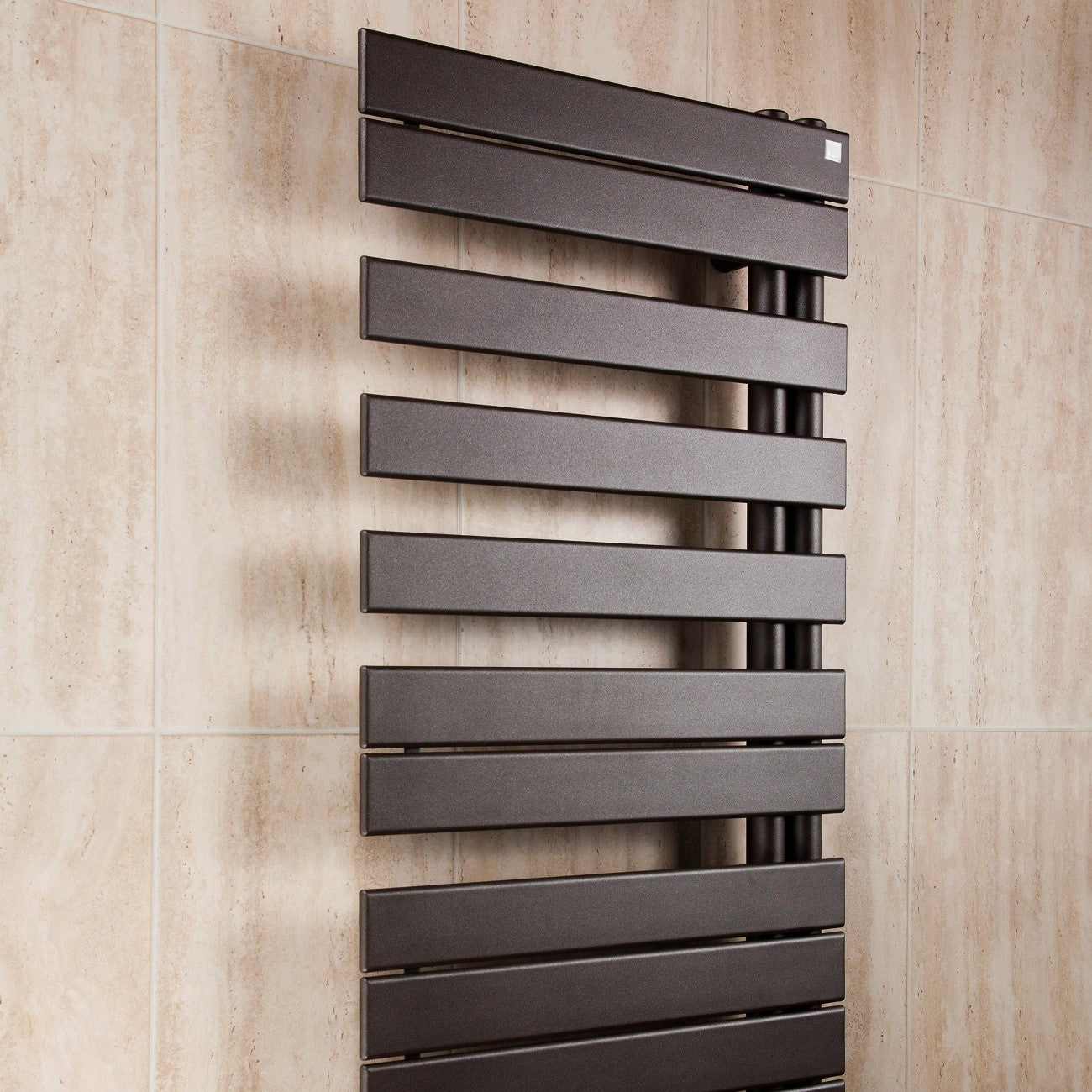 Zehnder Roda Spa Asymmetrical Quartz Brown Towel Radiator - Left Hand