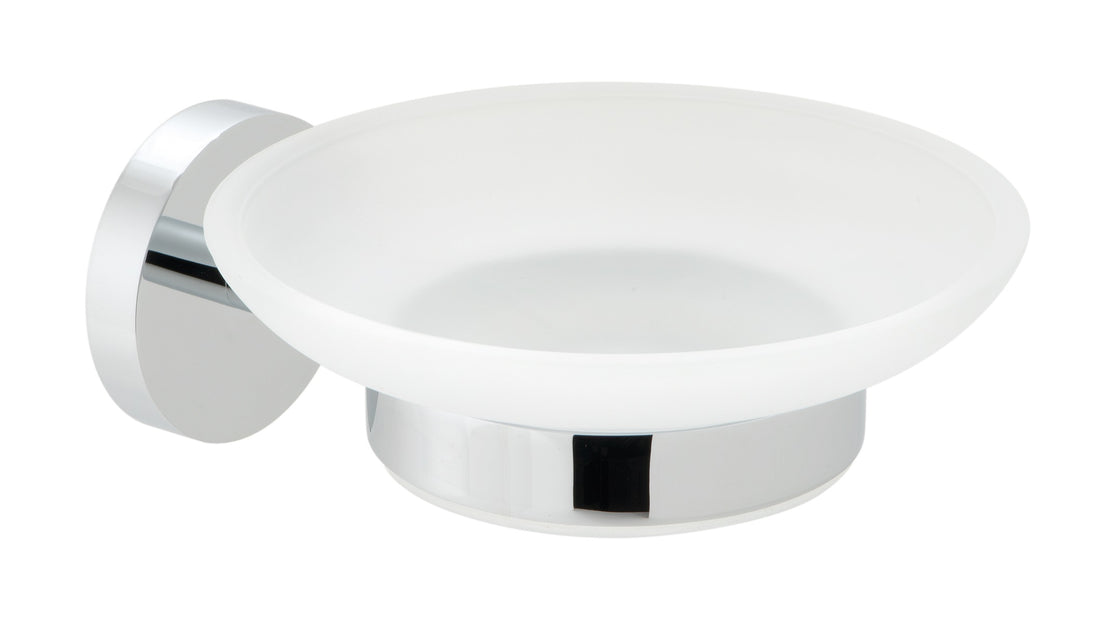 Vado Spa Frosted Glass Soap Dish and Holder Wall Mounted