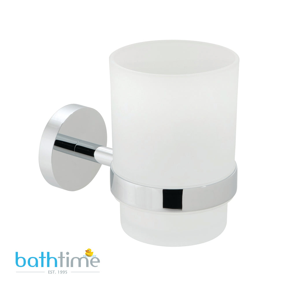 Vado Spa Frosted Glass Tumbler and Holder Wall Mounted