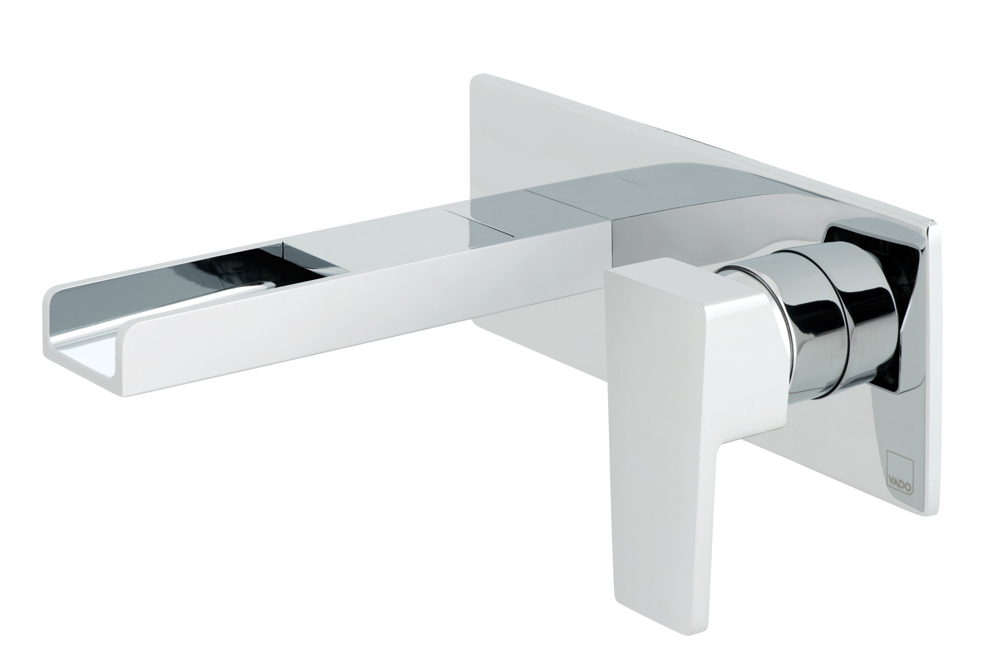 Vado Synergie 2 Hole Basin Mixer Single Lever Wall Mounted with Waterfall Spout