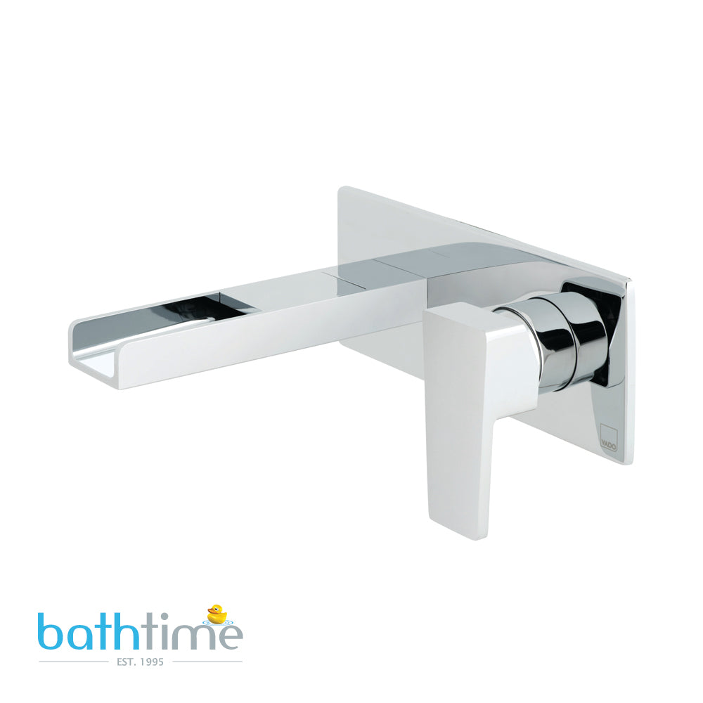 Vado Synergie 2 Hole Basin Mixer Single Lever Wall Mounted with Waterfall Spout