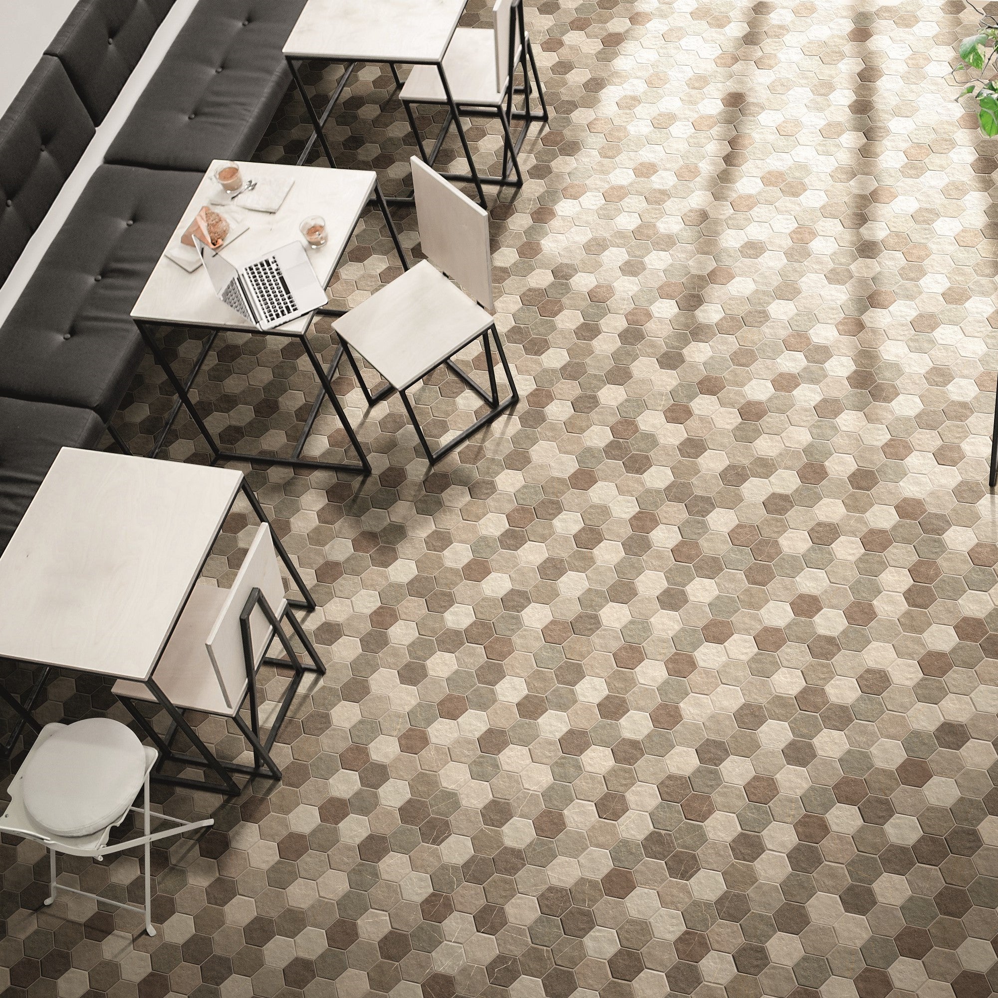 Cincinnati HEX Earth Décor Wall Tile - 26.5 x 51cm