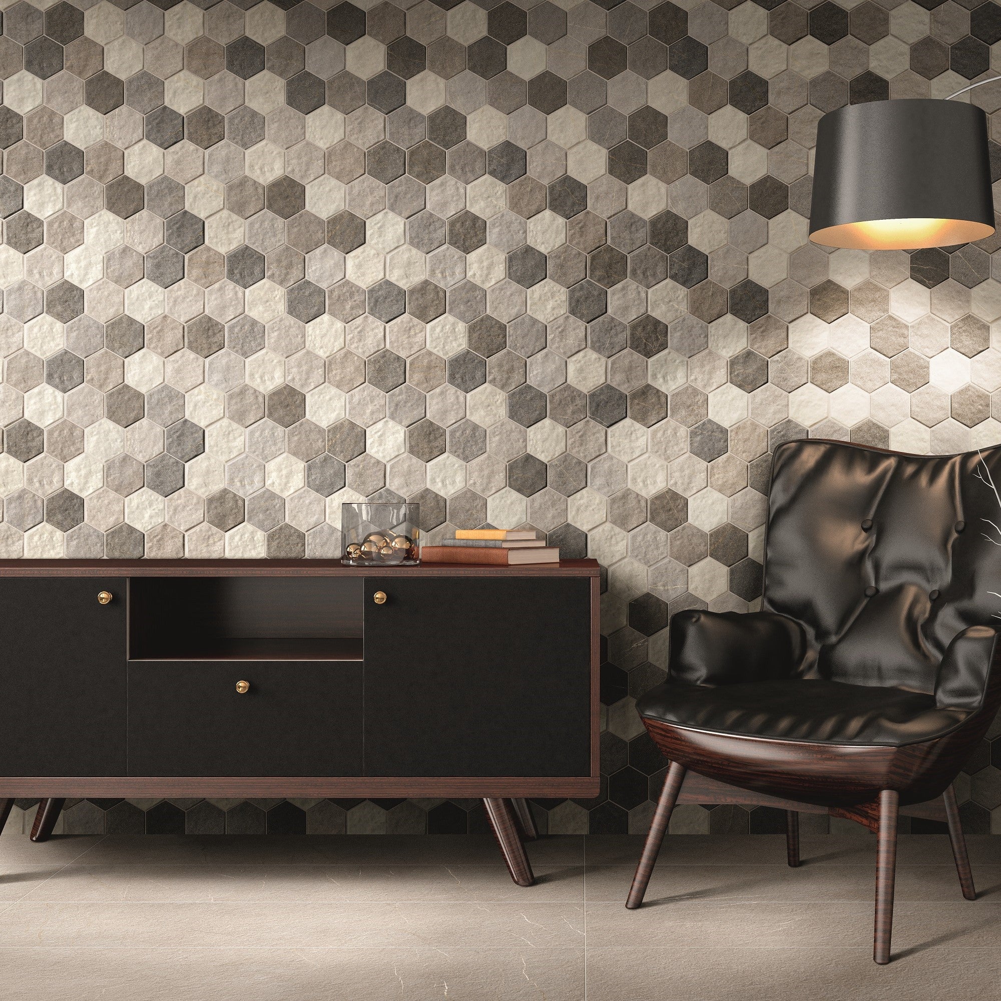 Cincinnati HEX Frost Décor Wall Tile - 26.5 x 51cm