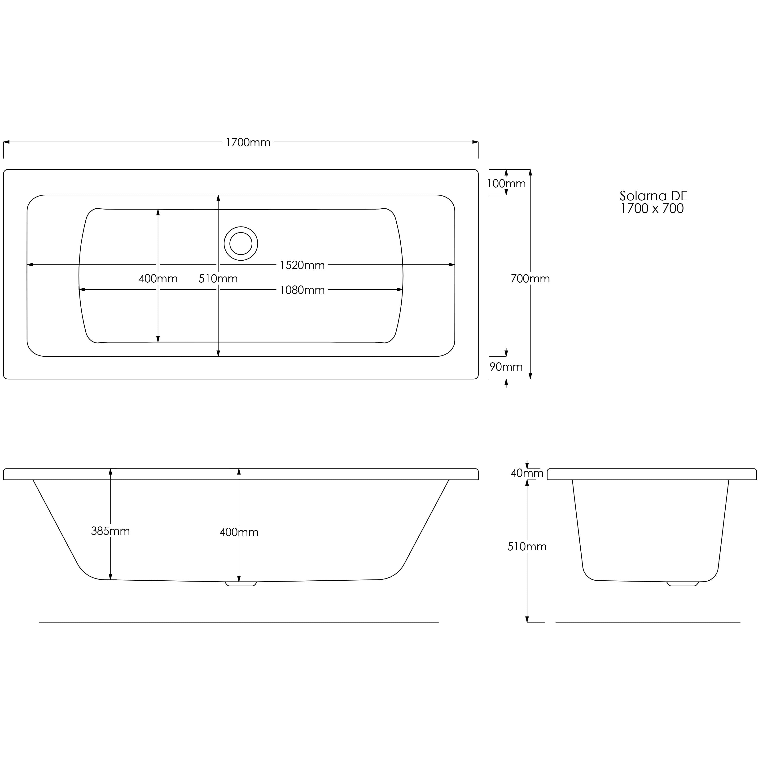 Santana Double Ended Bath - Various Sizes