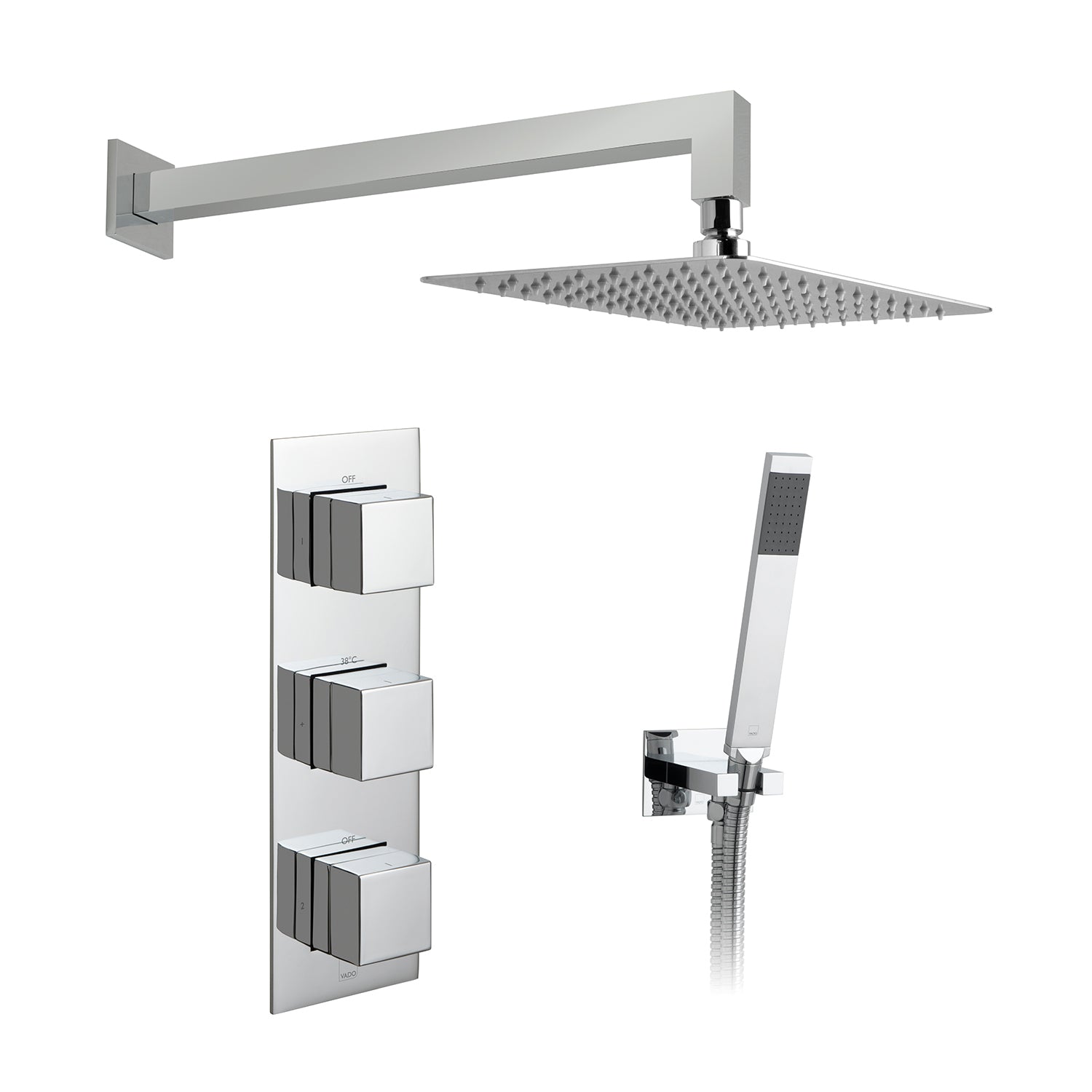 Vado Tablet Notion 2 Outlet Thermostatic Shower Valve Kit - Vertical