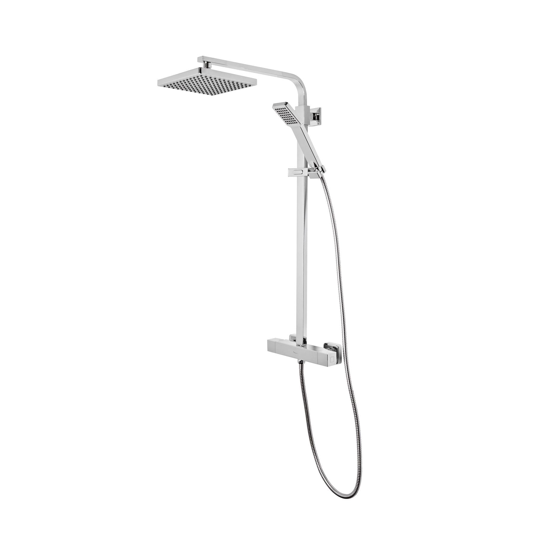 Tavistock Zone Square Exposed Bar Shower System with Fixed Head and Handset