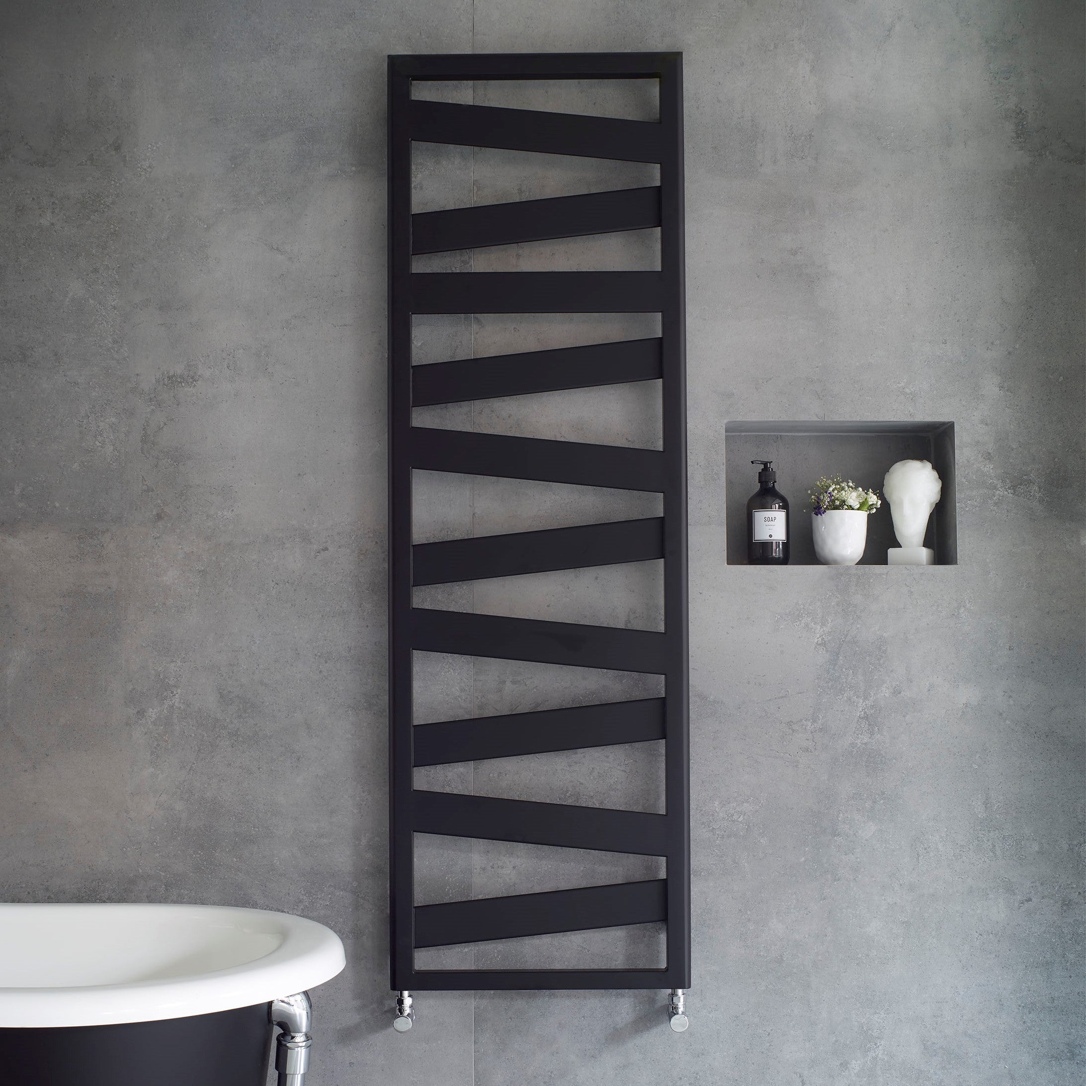 Zehnder Ribbon Towel Radiator - Matt Black